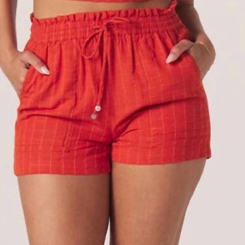 The Normal Brand Freshwater Paperbag Shorts | Oasis Cayenne | Size XS
